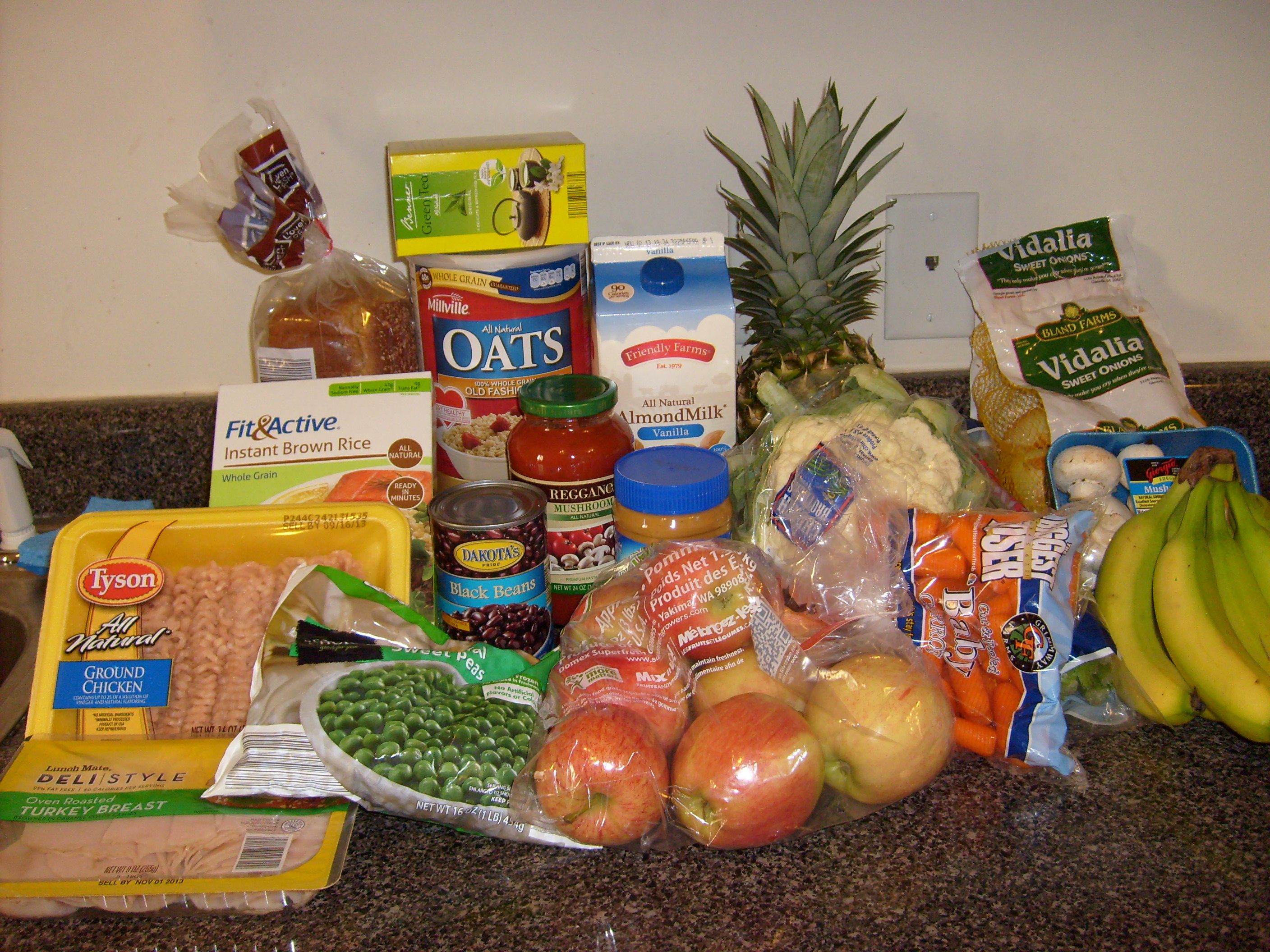 food from Lauren's grocery bag