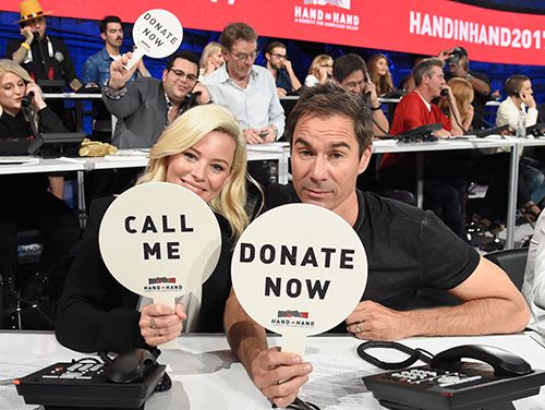 Elizabeth Banks and Eric McCormack Elizabeth Banks and Eric McCormack at Hand in Hand hurricane relief benefit