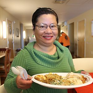 Woman with meal