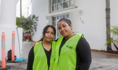 Duvrabska and her daughter hugging.