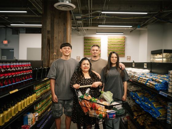 Calles family in pantry.