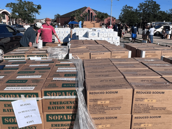 Disaster response boxes, staged.