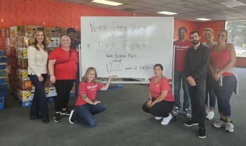Volunteers posing for a photo.
