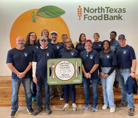 Volunteers from Crum & Forster posing for a group photo.