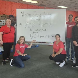 Volunteers posing for a photo.