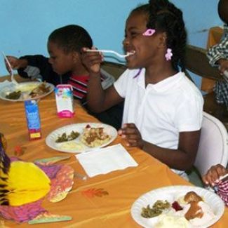 Children at a meal program