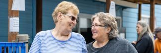 Arlene and Judy Hansen at the Ocean Shores Senior Center in Washington.