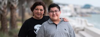 Elodia and her son Junior of Coastal Bend Food Bank