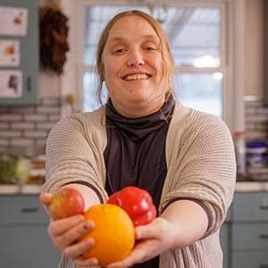 Kaycee holding produce.