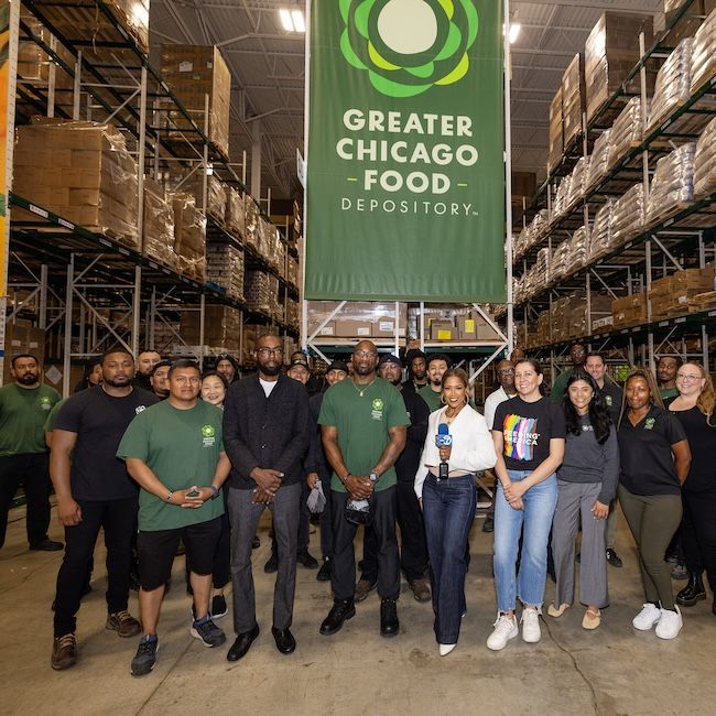 Volunteers at the Greater Chicago Food Depository