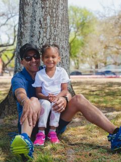 Robert and his granddaughter Alexandra pose for a picture in San Antonio.