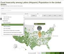 a view of the Map the Meal Gap interactive showing Hispanic data