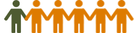 Illustration showing 6 stick figures in a row with one highlighted in green.